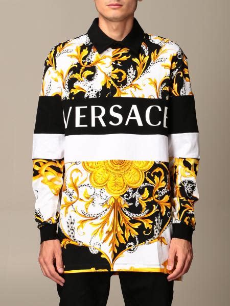 polo versace homme|versace long sleeve polo.